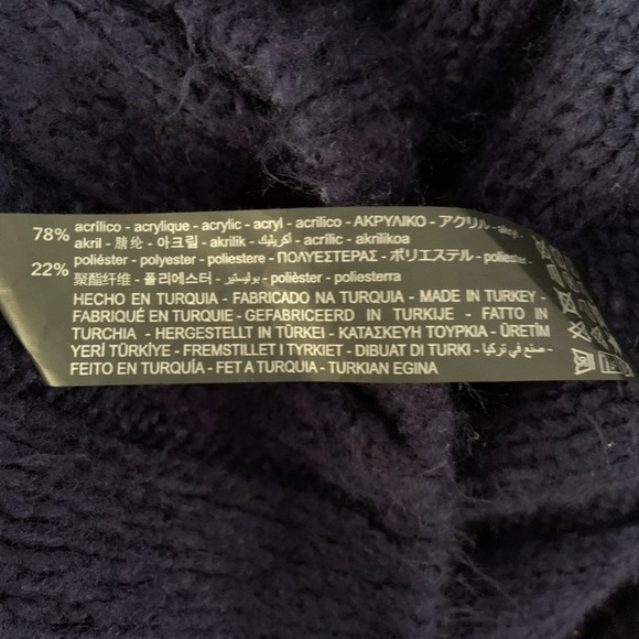 Zara Knit Chunky Oversized Navy Blue Sweater - Picture 6 of 7